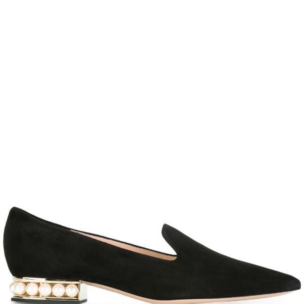 NICHOLAS KIRKWOOD Black Suede Casati Pearl Loafers